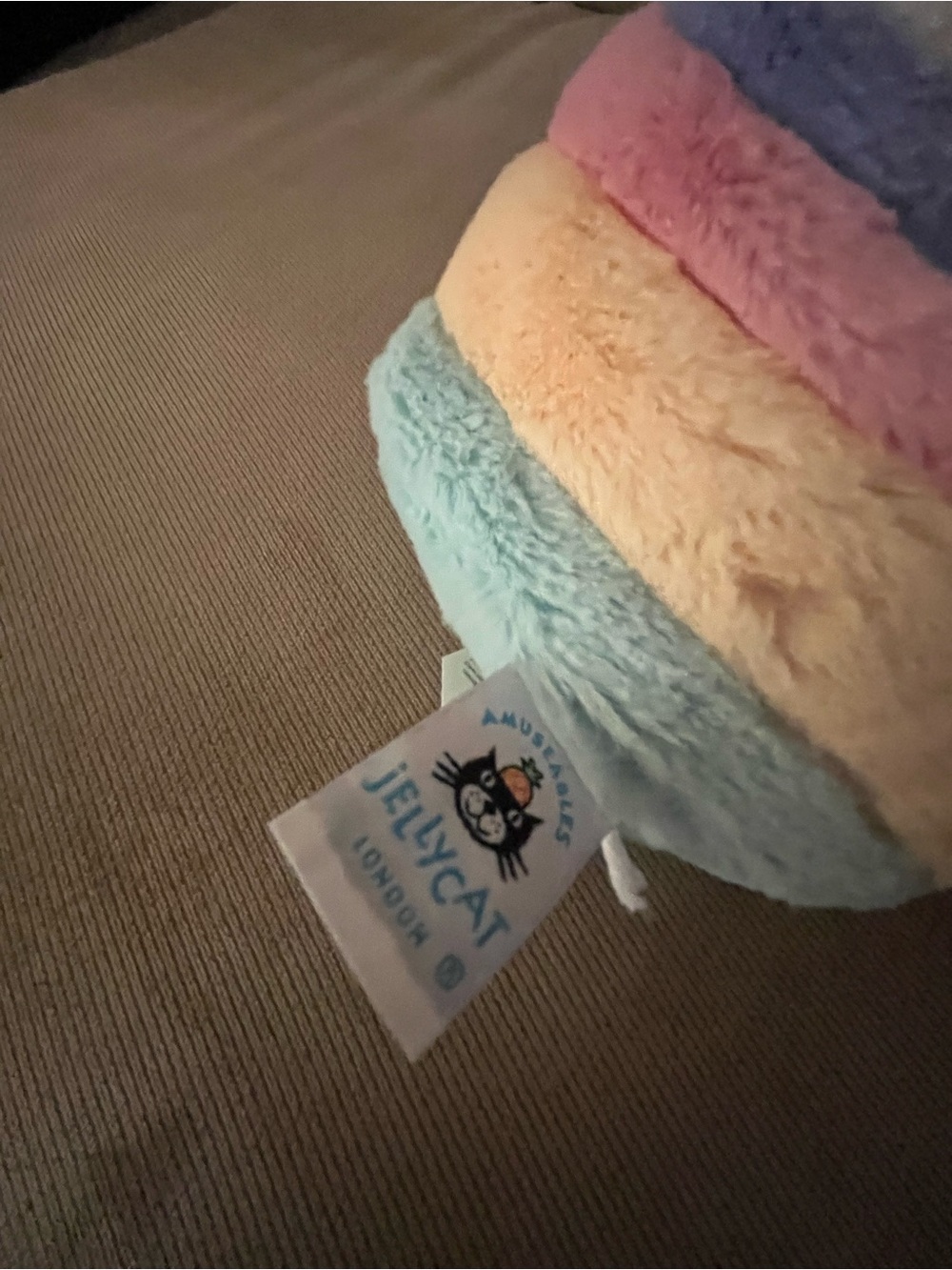 Jellycat Amuseables Rainbow Birthday Cake Plush Stuffed Animal Stripe Candle med - Picture 5 of 10